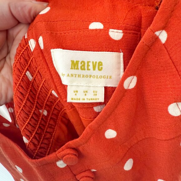 Anthropologie Maeve Sweetheart Button-Front Dress - size 4 - Picture 3 of 3